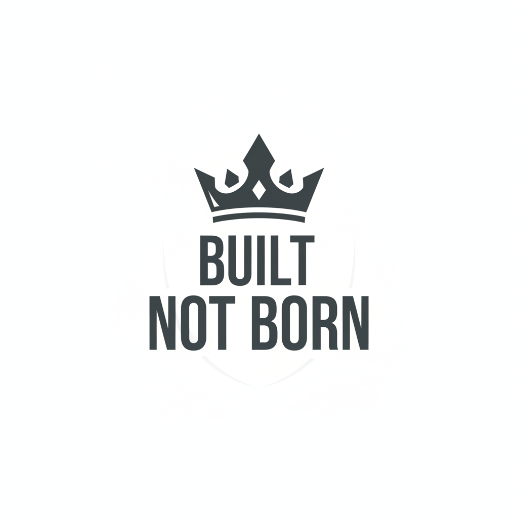 LOGO, BUILD NOT BORN and on  the top a crown 